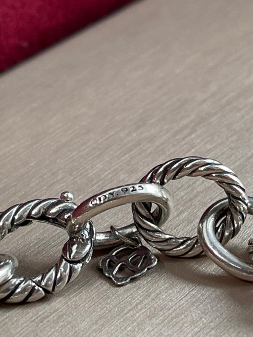 David Yurman Oval Link Chain Cable Bracelet 925 Sterling Silver 12mm 8” - Picture 4 of 11